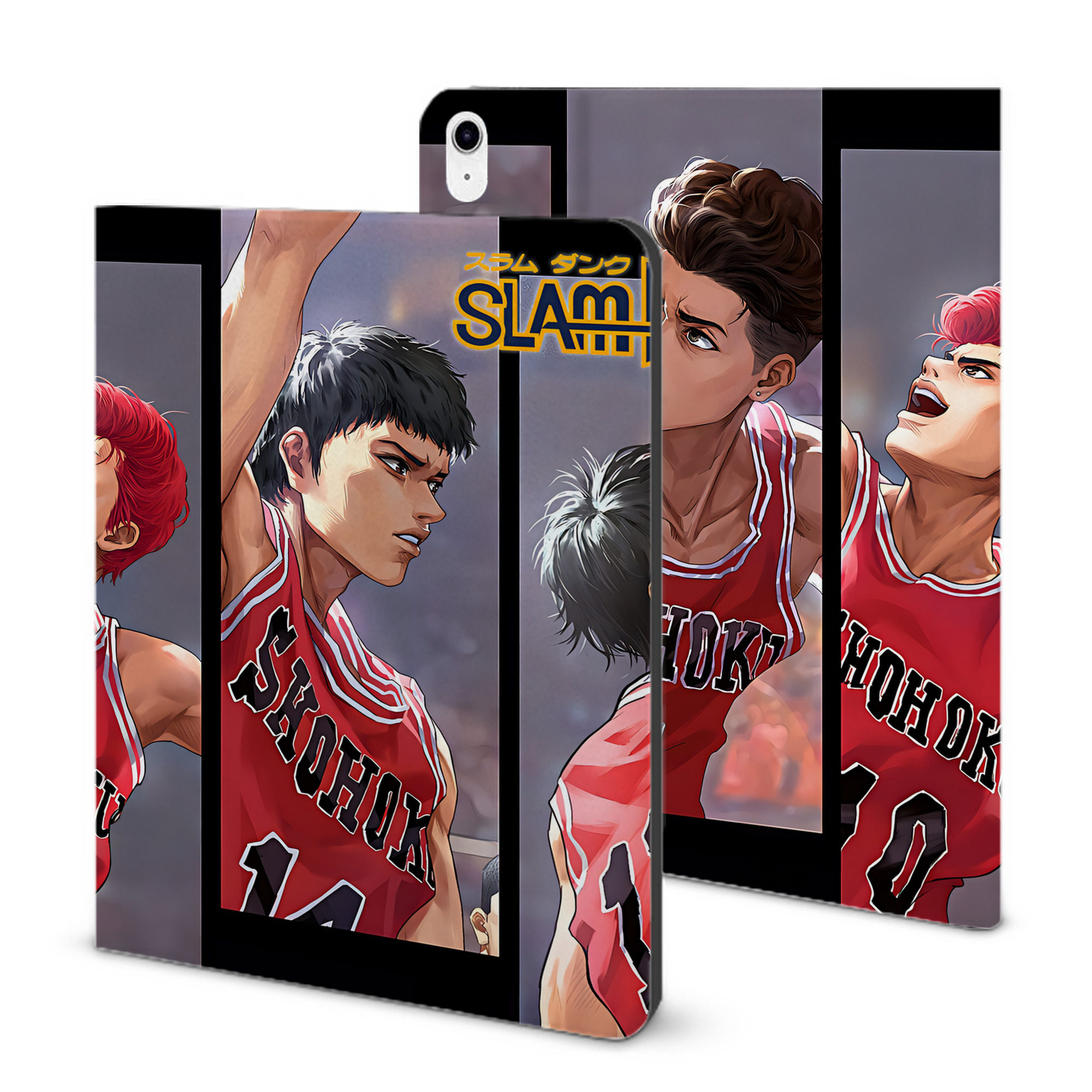 （画像用） SLAM DUNK／スラムダンク IPad ケース ブック型 PUレザー TPU 耐衝撃 軽量 薄型 ペン収納なし 全面保護 IPad 各モデル対応